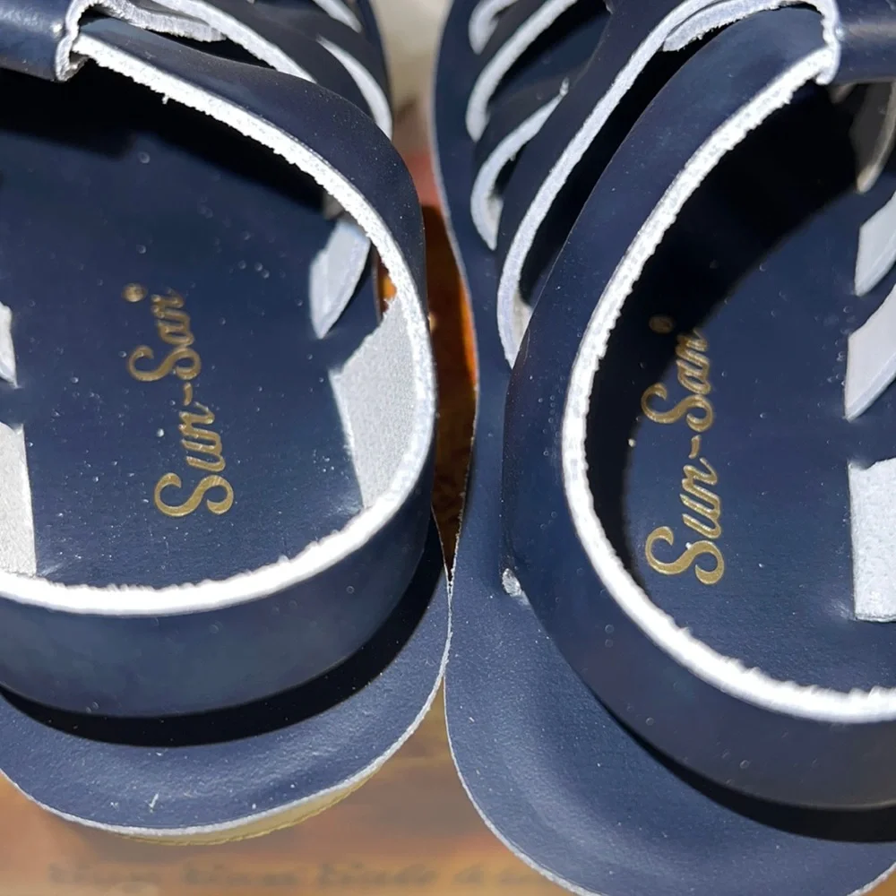AUTH NIB Salt Water Sandal by Hoy Shoes Sun-San - Sailors NAVY